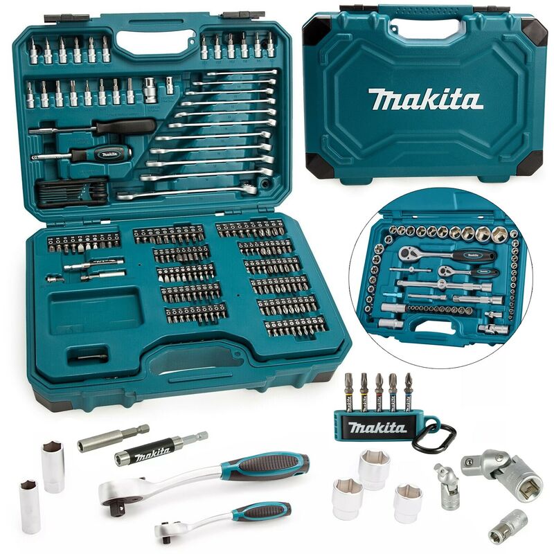 Makita - 227 Piece General Maintenance Kit Spanner Screwdriver Socket Set Mechanic