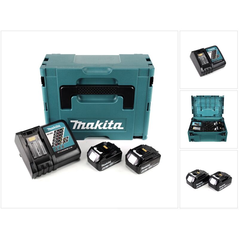 Power Source Kit 18V + 2x Batteries BL1840B 4,0Ah + Chargeur DC18RC + Coffret Makpac ( 197494-9 ) - Makita