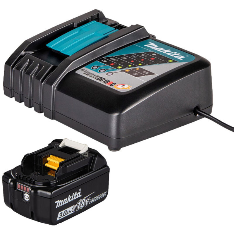 MAKITA Pack de 1 Batterie Li-Ion 18V 3Ah BL1830B + Chargeur simple DC18RC