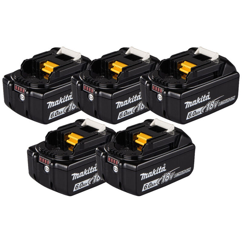 MAKITA Pack de 5 Batteries Li-Ion 18V 6Ah BL1860B