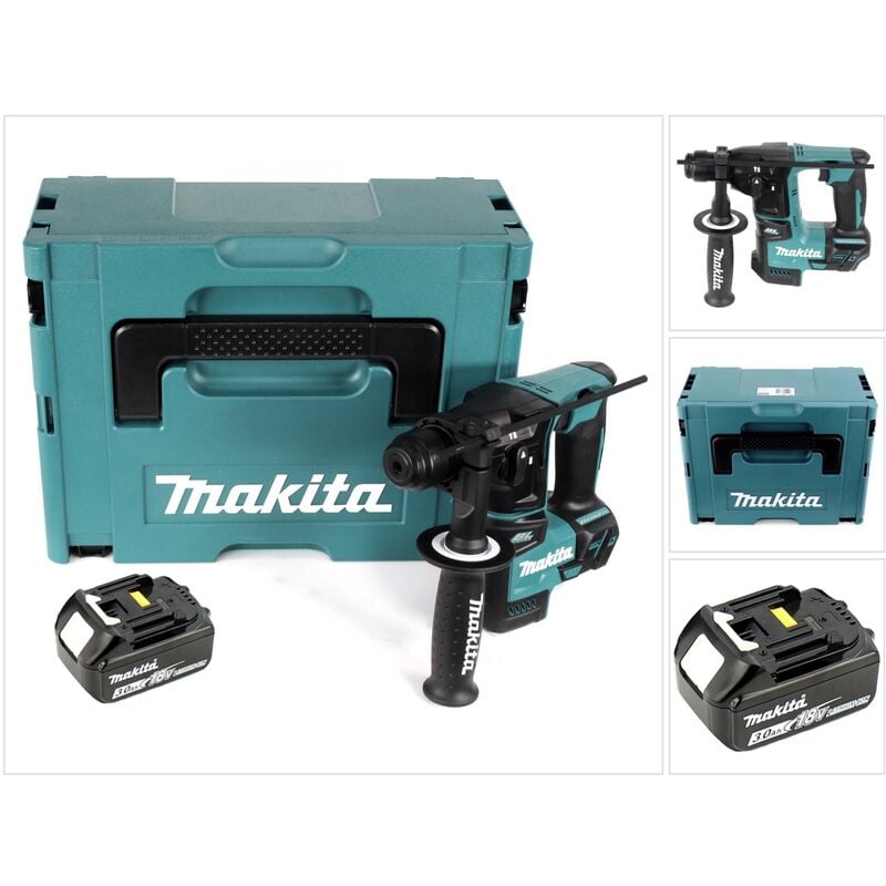 Perceuse à percussion sans fil dhr 171 F1J 18V 1.2J Brushless sds plus + 1x Batterie 3.0Ah + Coffret Makpac - sans chargeur - Makita