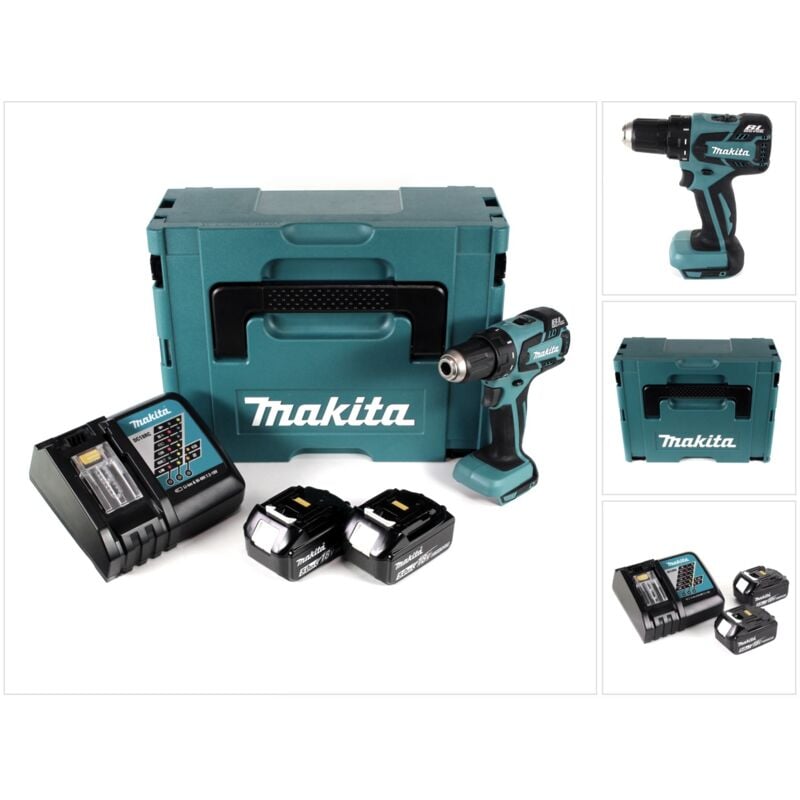 Ddf 456 rtj Perceuse visseuse sans fil, 18V Li-Ion + 2x Batteries 5,0Ah + Chargeur - Makita