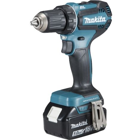 Makita – Perceuse-visseuse 18V DDF485RTJ avec 2 batteries 5.0Ah – Moteur Brushless – Couple 62Nm pour perçage acier – Coffret Mak-Pac