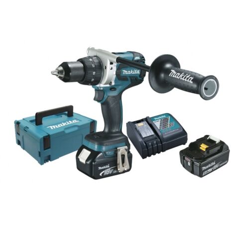 Makita – Perceuse-visseuse 18V Li-ion 5Ah – Moteur Brushless – Technologie XPT pour travaux extérieurs – Couple 115Nm – Coffret avec accessoires