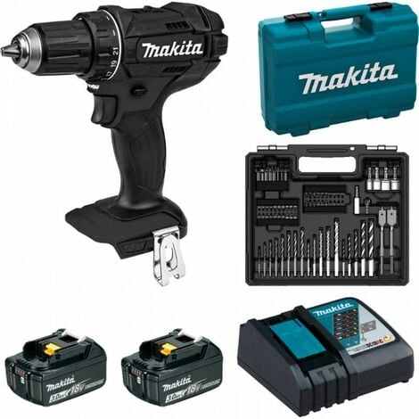 MAKITA Perceuse visseuse 18V LXT 2x3 Ah + 96 accessoires - DDF482FX1B