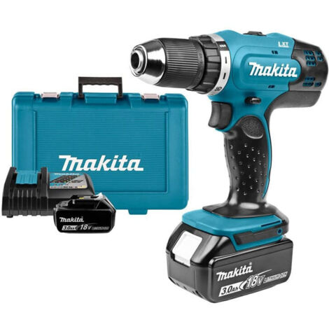 Makita – Perceuse visseuse à batterie 18V avec 2 batteries 3Ah Li-Ion – Couple 42Nm pour perçage bois et métal – DDF453RFE - ION 42 NM
