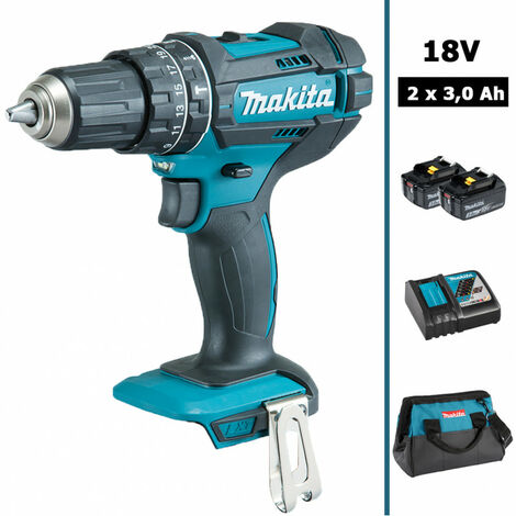 Makita – Perceuse-visseuse à percussion 18V 62Nm – 2 batteries 3Ah – Moteur Brushless – Sac de transport inclus – Pour travaux intensifs - DHP482