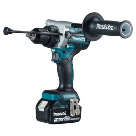 Makita – Perceuse-visseuse à percussion 18V avec 3 batteries 5.0Ah – Moteur Brushless – Couple 130Nm pour perçage béton – DHP486RT3J