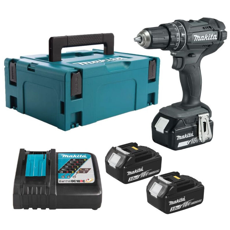 Perceuse à percussion 18 v lxt Black Edition (3x3,0 Ah) en Makpac Makita DHP482F3JB