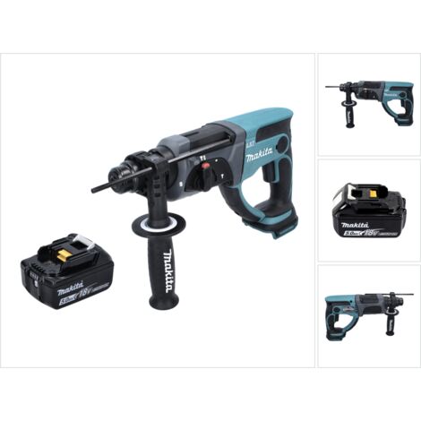 Makita – Perforateur burineur SDS-Plus 2J – 3 fonctions : perçage, perforation, burinage – Moteur Brushless – Pour béton armé – 1 batterie 5,0Ah incluse