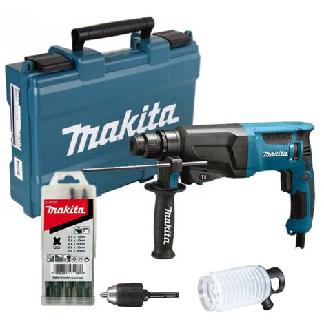 Makita – Perforateur SDS-Plus 800 W – 2,4 Joules – Ø max. 26 mm béton – Moteur Brushless – Système DustCup – HR2600X9