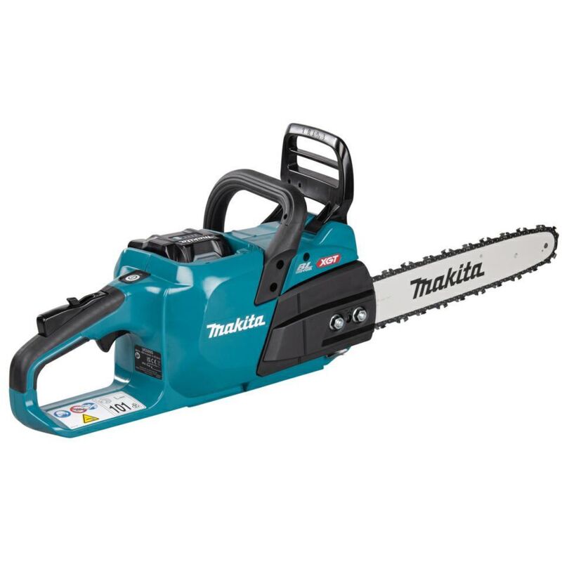 Makita Piła Łańcuchowa 40V XGT UC025GT101, Motosega 35cm, Batteria 5,0Ah, Potente ed ergonomica per tagliare legna e siepi.