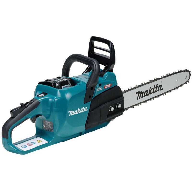 Makita Piła Łańcuchowa 40V XGT UC026GT101, Motosega 40cm, Batteria 5,0Ah, Potente ed ergonomica per il taglio di legna e siepi.