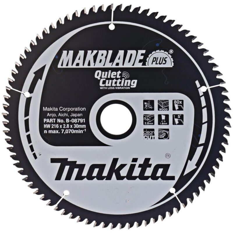 Lama circolare Makita, MAKBLADE PLUS 216 x 30 mm - 80 denti