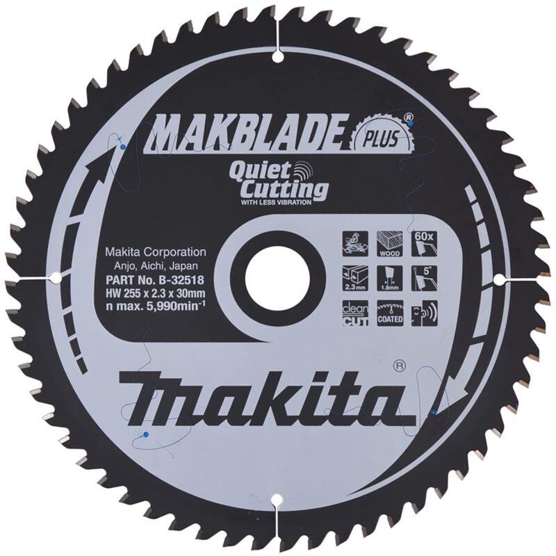 Piła tarczowa 255x30x60z makblade plus drewno - Makita