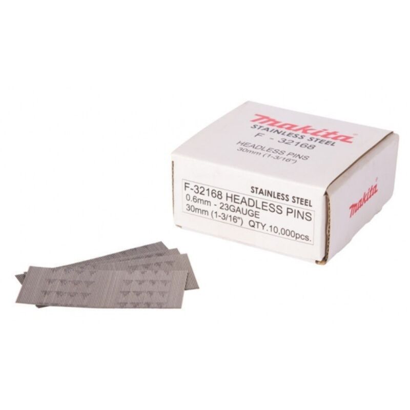F-32168 Spilli 0,6x30 mm 23 Gauge in acciaio Inox 10.000 Pz. - Makita