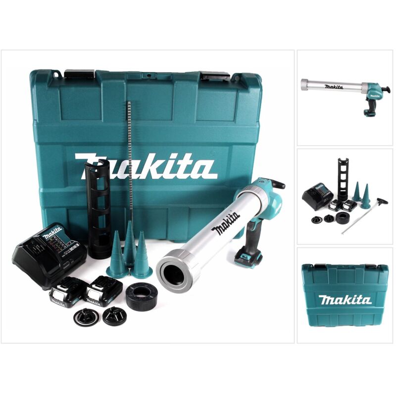 Makita - Pistola a cartuccia a batteria 12V CG100DSYEX con 2 batterie da 1,5 Ah + caricabatterie in valigetta