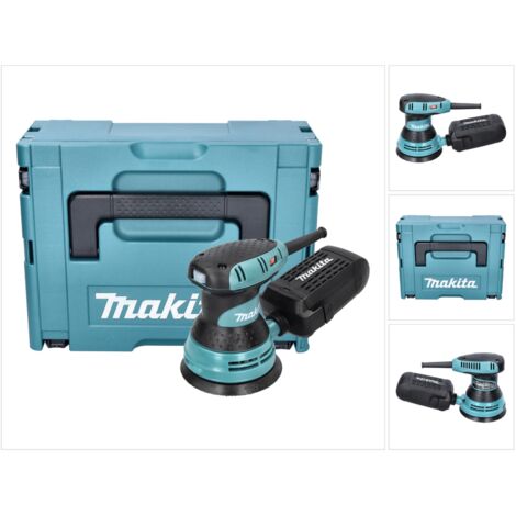 Makita – Ponceuse excentrique 300W 125 mm – Moteur haute performance – Vitesse réglable – Sac à poussière inclus – Pour bois dur et teck