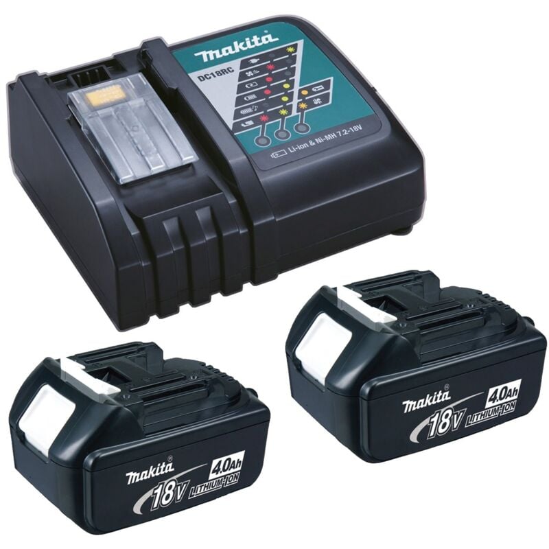 Makita - Power-Set 2x BL1840 batterie 18V 4Ah + DC18RC chargeur rapide