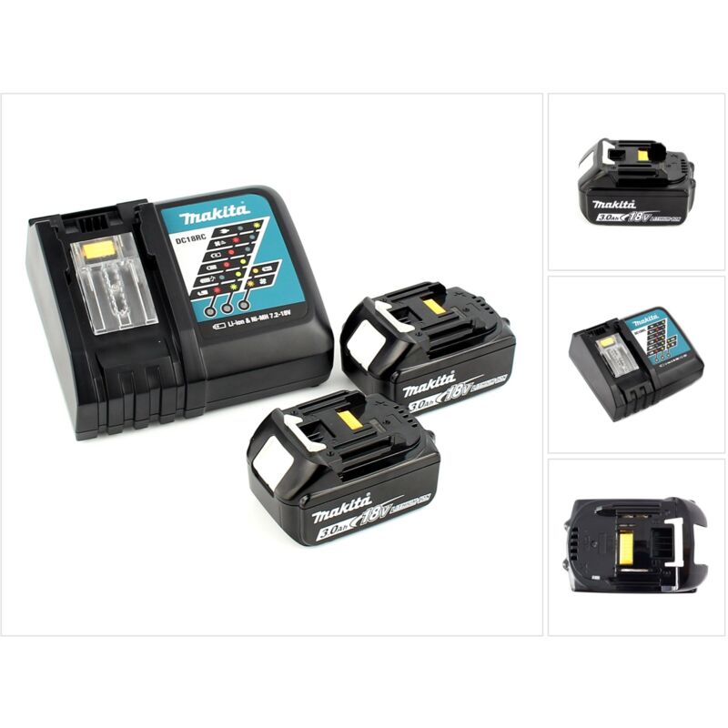 

Makita Power-Set con Cargador DC 18 RC + 2x Batería BL 1830 3,0 Ah