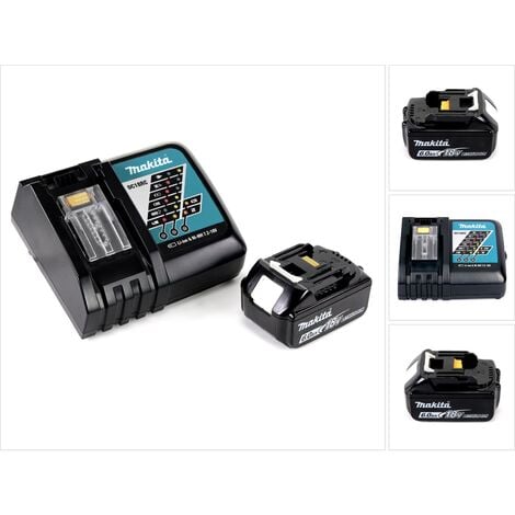 Makita Power Set con Cargador rápido DC 18 RC + 1x Batería BL 1860 B 6,0 Ah