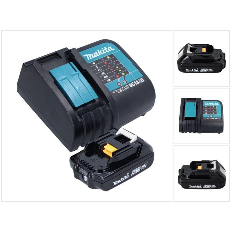 Power Source Kit 18 v : 1x bl 1820 b Batterie 2,0 Ah + dc 18 sd Chargeur (197254-9) (194533-6) - Makita