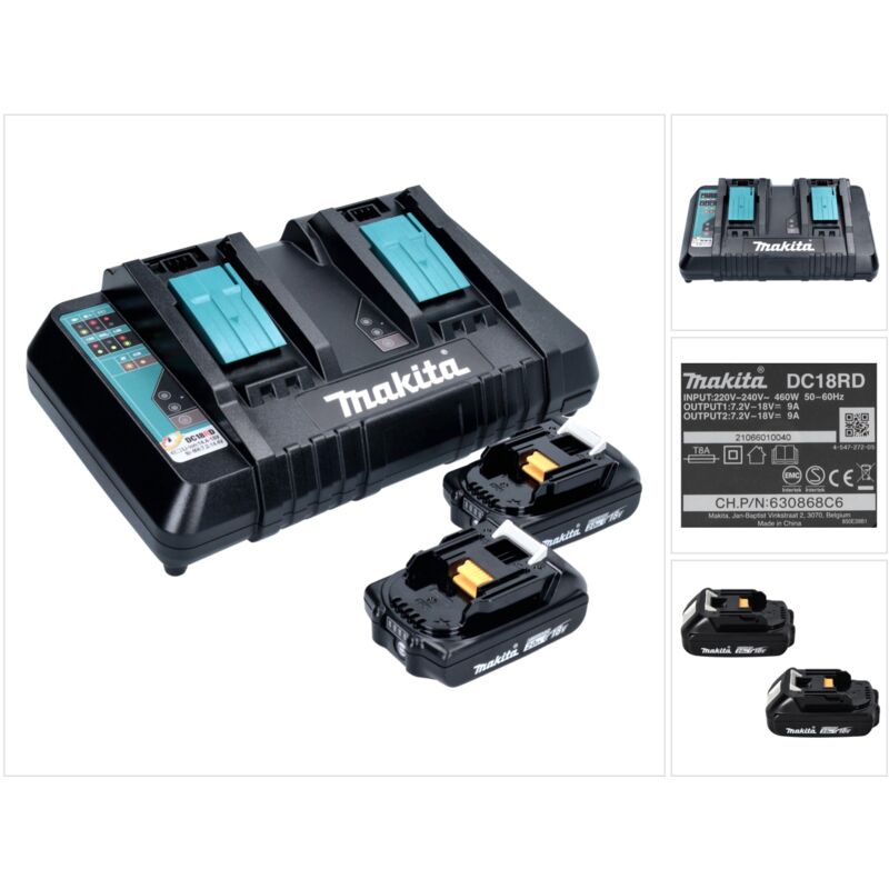 Makita - Power Source Kit 18 v avec 2x bl 1820 B2,0 Ah batterie ( 2x 197254-9 ) + dc 18 rd double chargeur rapide ( 196933-6 )