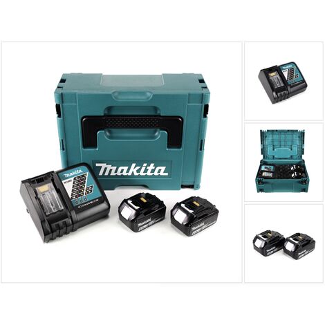 Makita Power Source Kit 18V + 2x Batteries BL1840B 4,0Ah + Chargeur DC18RC + Coffret Makpac ( 197494-9 )