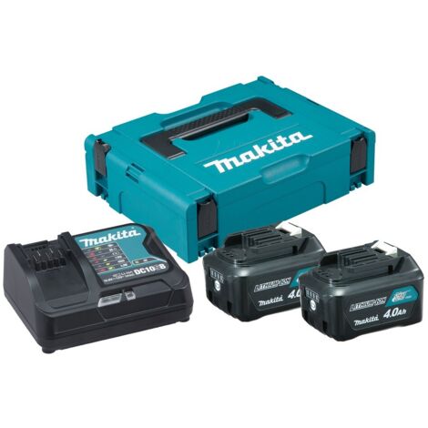 Makita Power Source Kit ( 197641-2 ) 2x BL 1041 B Akku 12 V max. 4,0 Ah CXT + DC 10 SB Ladegerät + Makpac