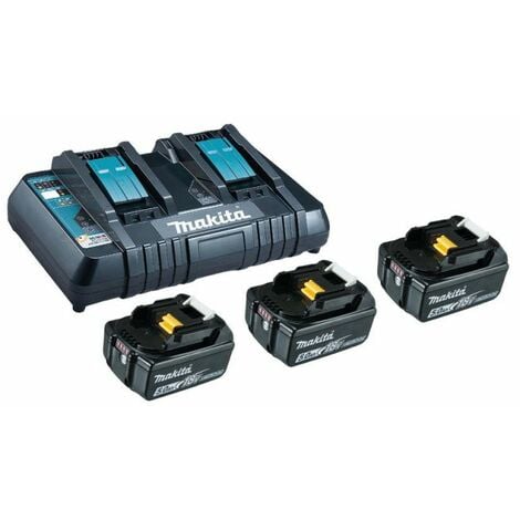 MAKITA Pack 4 batteries 18V 4Ah + chargeur double DC18RD - 197503-4