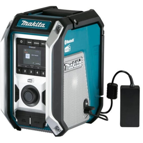 MAKITA Radio de chantier sans fil DMR115 / sans batterie, avec Bluetooth 5.0 et alimentation
