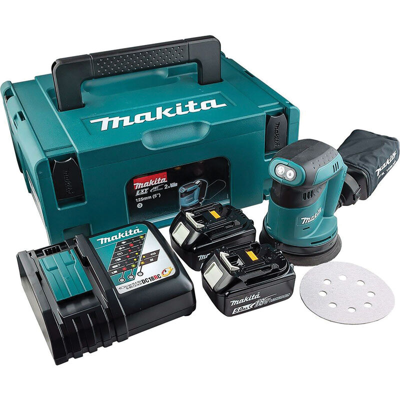 Makita - DBO180RTJ 18v Orbital sander 125mm dia pad