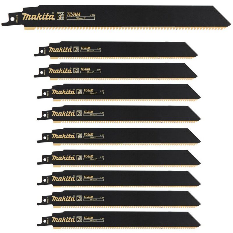 Image of Makita - Reciproblatt Reciprosäge Säge 228x1,25mm 8TPI 10Stk Rettung B-55588-10