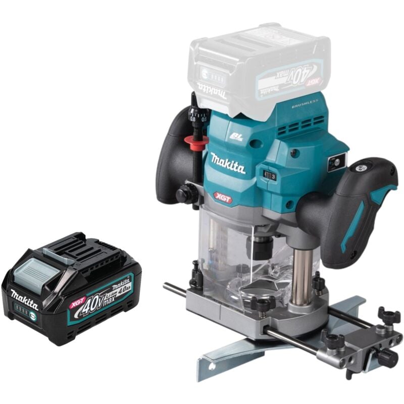 Makita RP 001 GM1 Défonceuse sans fil 40 V max. 12 mm Brushless + 1x batterie 4,0 Ah - sans chargeur
