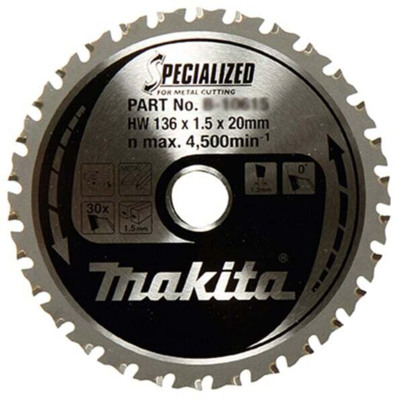 B-47008 Specialized TCT-Kreissägeblatt 150 x 20 mm, 52 Zähne, Metall - Makita