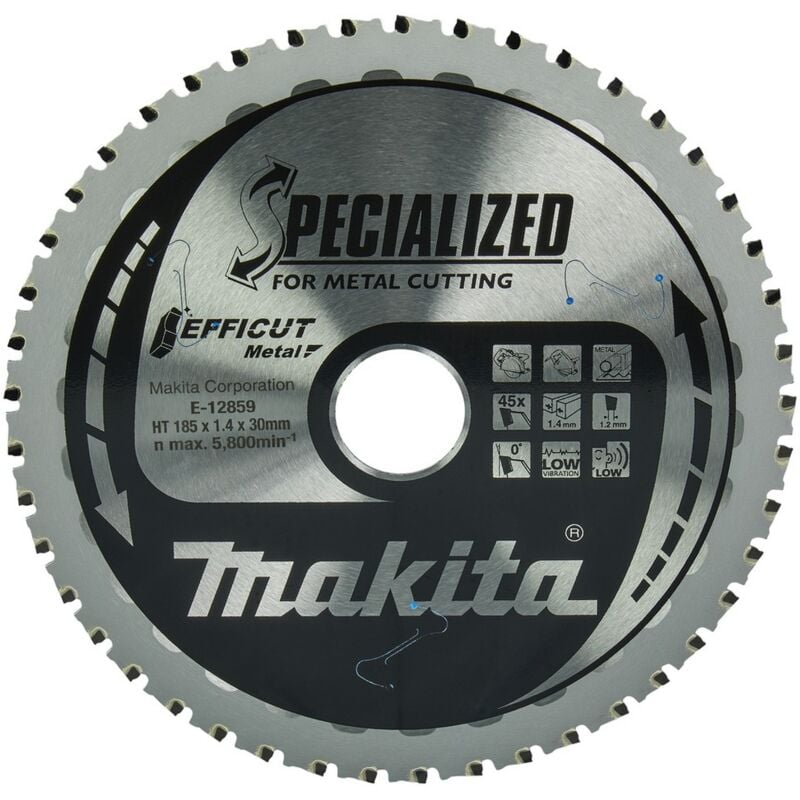 Image of Makita Sägeblatt 185x1,4x30mm 45Z EFFICUT Metall Akku Handkreissäge E-12859