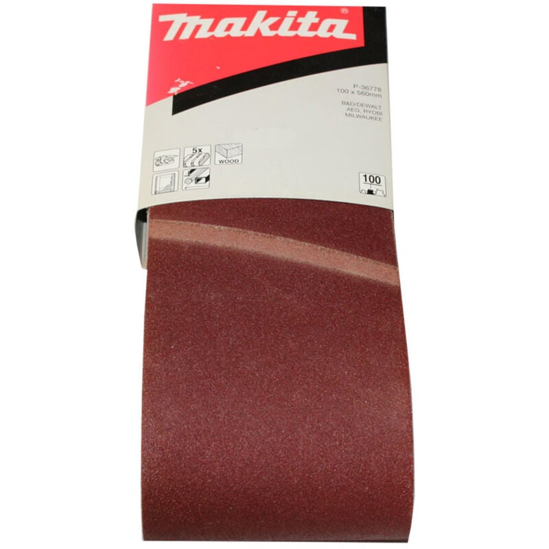 Image of Makita - P-36778 Gewebe Schleifband 560 x 100 mm K100 (5 Stk.)