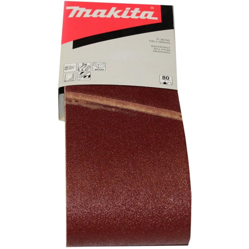 Image of Makita P-36762 Gewebe Schleifband 560 x 100 mm K80 (5 Stk.)