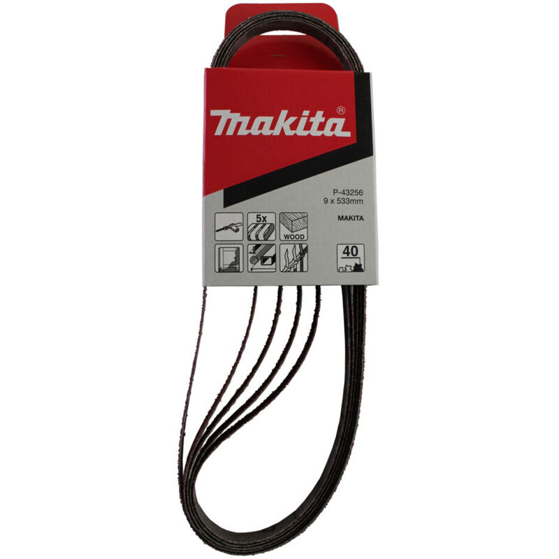 Schleifband 9 Mm K40 5 Stück - P-43256 - Makita