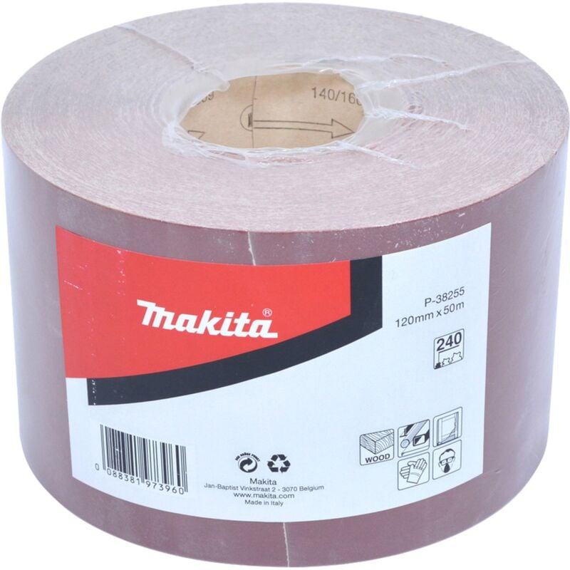 Image of Makita - Schleifpapier Rolle 120 mm x 50 m K240 - P-38255