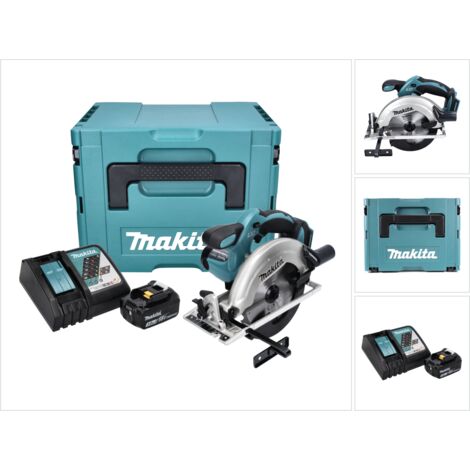 Makita – Scie circulaire sans fil 18V – Lame 165mm pour coupe précise – Moteur à 4 pôles – Coffret Makpac avec batterie 3,0Ah et chargeur - DC 18 RC