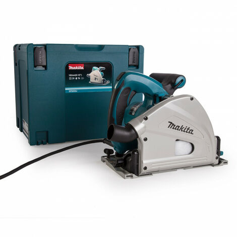 Makita – Scie plongeante 1300 W Ø165 mm – Moteur électronique – Coupe nette sans éclats – Coffret MAKPAC avec rail de guidage 1400 mm