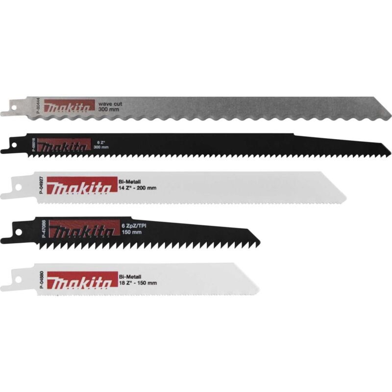 Makita - Jeu de lames de scie - pour bois, métal, matériaux isolants - 5 pièces