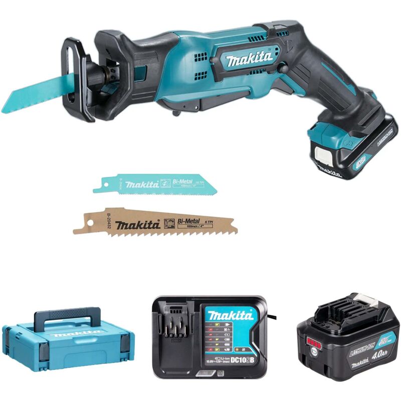 Makita JR103DSMJ Scie sabre à batteries 10.8V Li Ion set 2x batterie 4 0Ah dams MAKPAC changement rapide - vue 2