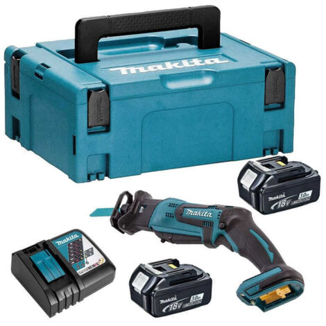 Makita – Scie sabre 18V Li-Ion avec 2 batteries 3,0 Ah – Moteur Brushless – Profondeur de coupe 100mm – DJR183RFJ