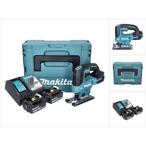 Makita – Scie sauteuse sans fil 18V – Moteur Brushless – 2 batteries 3,0Ah – Profondeur de coupe 135mm – Chargeur et coffret inclus - DJV184RFJ