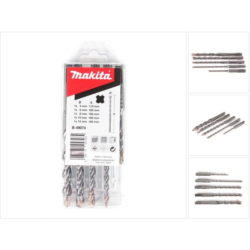 SDS-VPlus Set: Foret pour Perforateur SDS-Plus pour béton ( B-49074 ), 5 Pcs. - Makita