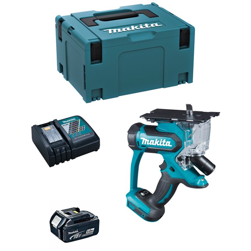 Makita - Seghetto per cartongesso DSD180RTJ1 (1 x 5,0 Ah + DC18RC + makpac 3)