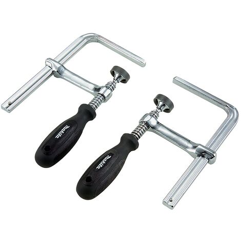 Makita – Serre-joints pour rail de guidage – Portée 140 mm – Saillie 100 mm – Acier durable – Lot de 2 – 1943855