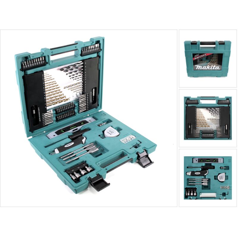 Set di punte Makita da 104 pezzi, punte per metallo, punte per legno, punte per muratura